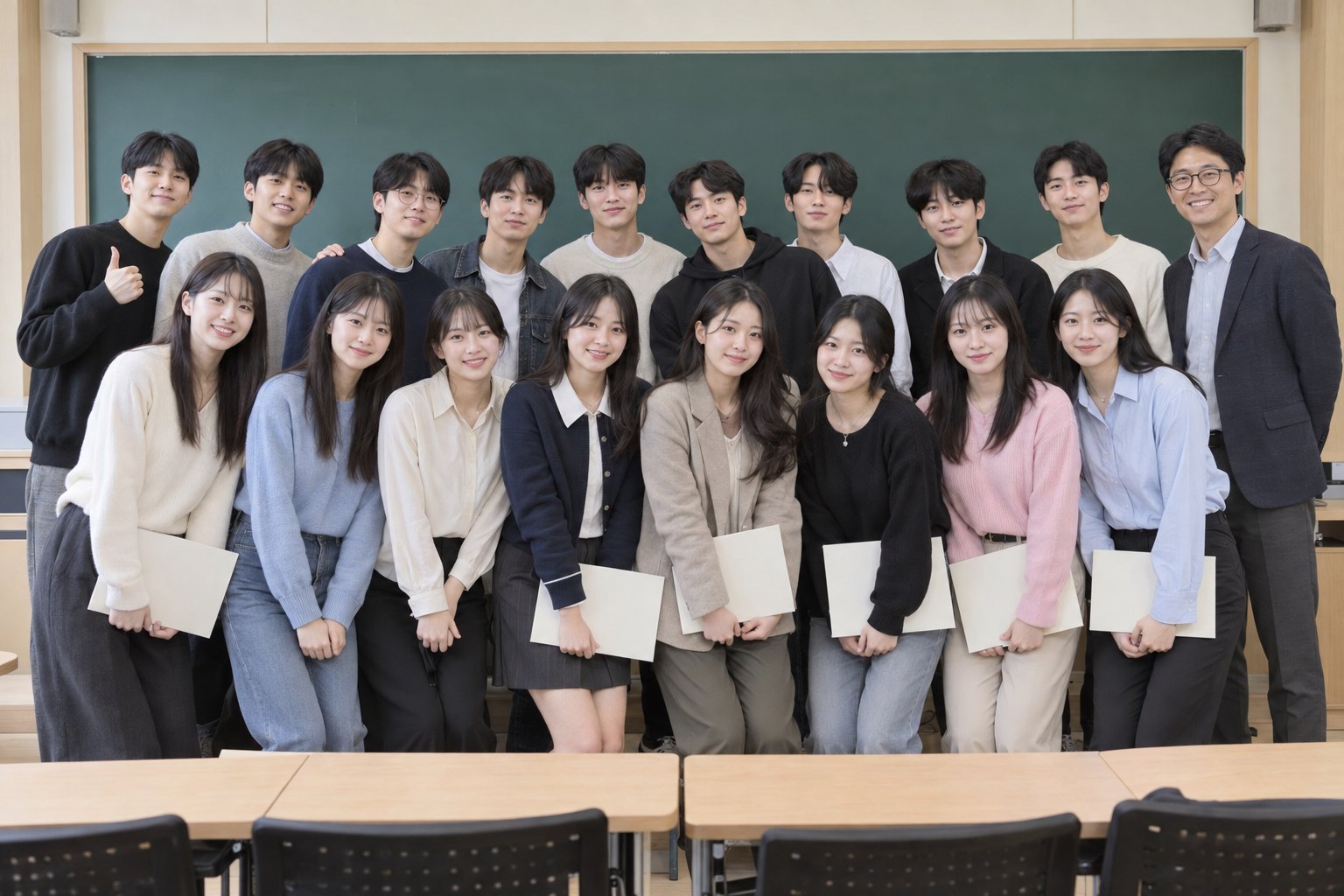 AI 제작 예시: 건양대학교 프리미엄 TOEIC 중급 과정 단체사진