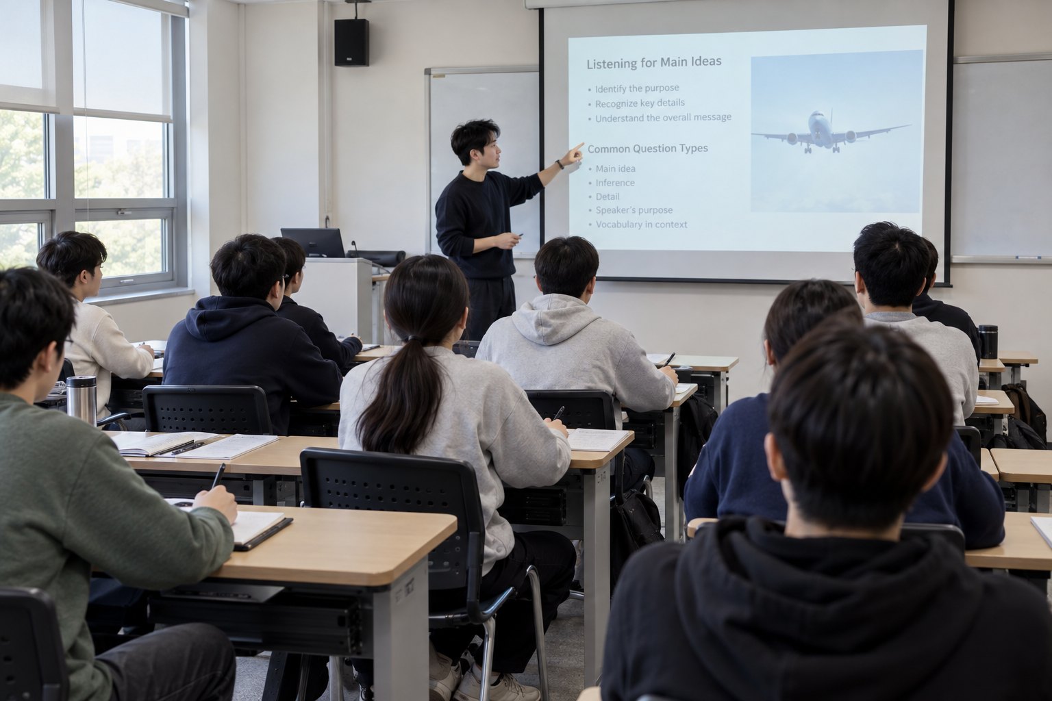 AI 제작 예시: 군사 DYS TOEIC 집중 학습 현장