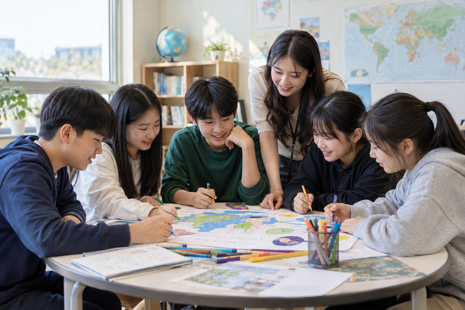 AI 제작 예시: 서천군 영어캠프 청소년 협업 프로젝트 활동