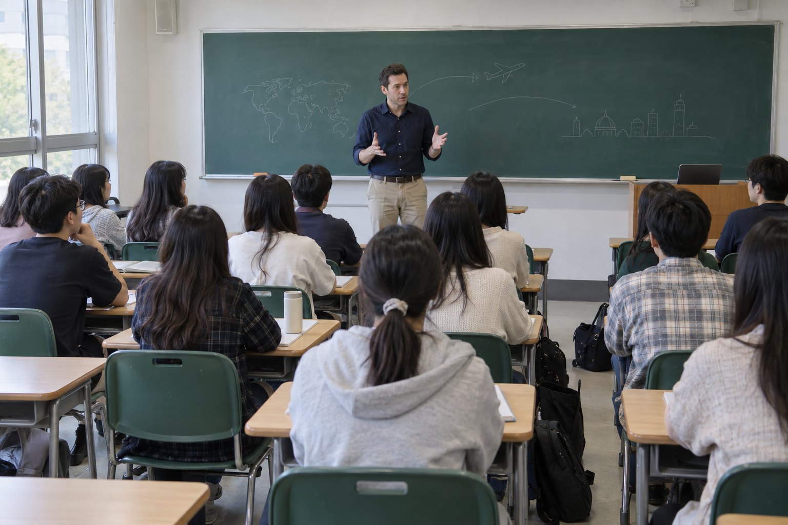 AI 제작 예시: 해외대학 단기 어학연수 대비 실전 수업 현장