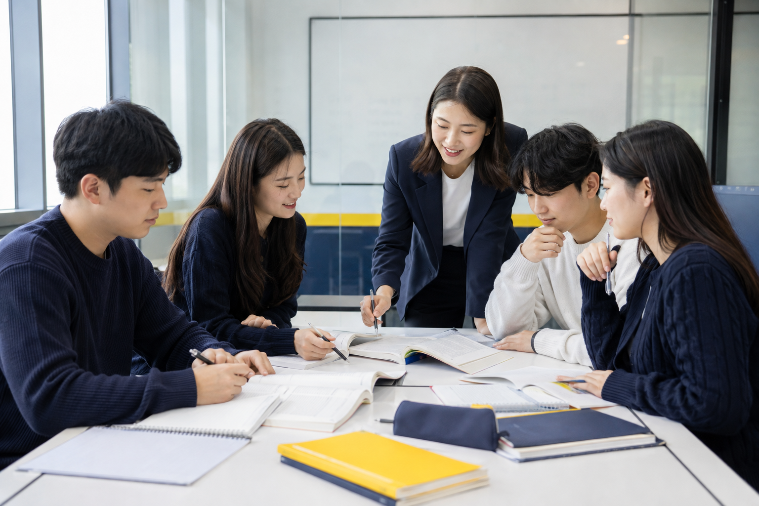 AI로 제작한 대학 집중 어학수업 이미지